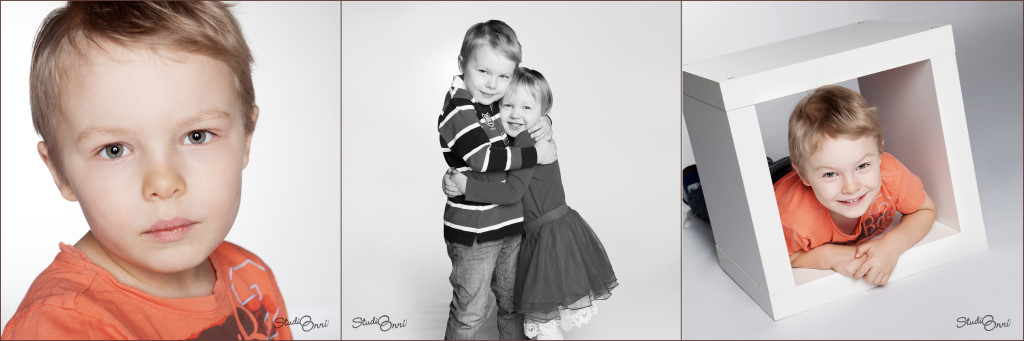 Lapsikuvauskeen valmistautuminen. Sisaruskuvaus.