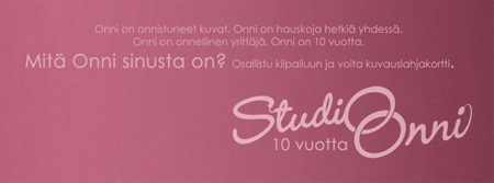 Synttärikilpailu & 10% alennus kuvauksista